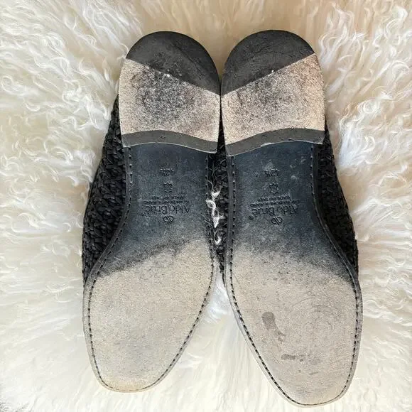 Aldo Brue Full Woven Leather Loafer Black Men’s Italian 42 1/2 - Picture 6 of 10